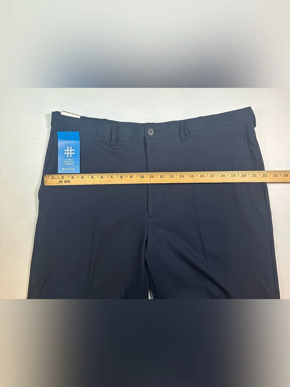 Haggar Cool 18 Pro Navy Golf‎ Shorts 40W Performance Stretch Quick Dry NWT